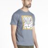 Grey Blue - Tiger face printed cotton T-Shirt -adult (Unisex) - Image 5