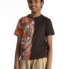 Brown - Tiger discharge printed cotton T-Shirt (Unisex) - Image 3