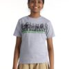 Grey Melange -Group Elephant printed cotton T-Shirt - Kids - Image 3