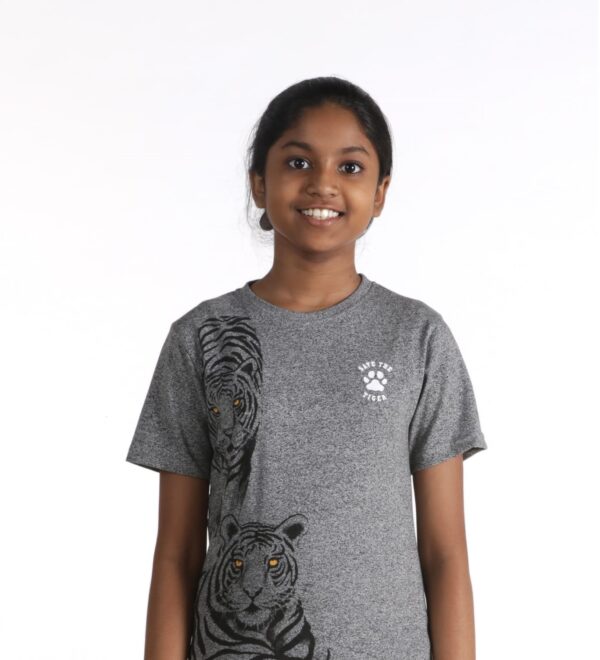 Grey Grindle - Two Tiger printed cotton T-Shirt - Kids (Unisex)