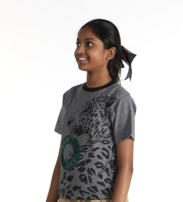 Grey Grindle - Leopard printed cotton T-Shirt - Kids (Unisex)