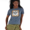 Grey Blue - Tiger face printed cotton T-Shirt -adult (Unisex) - Image 9