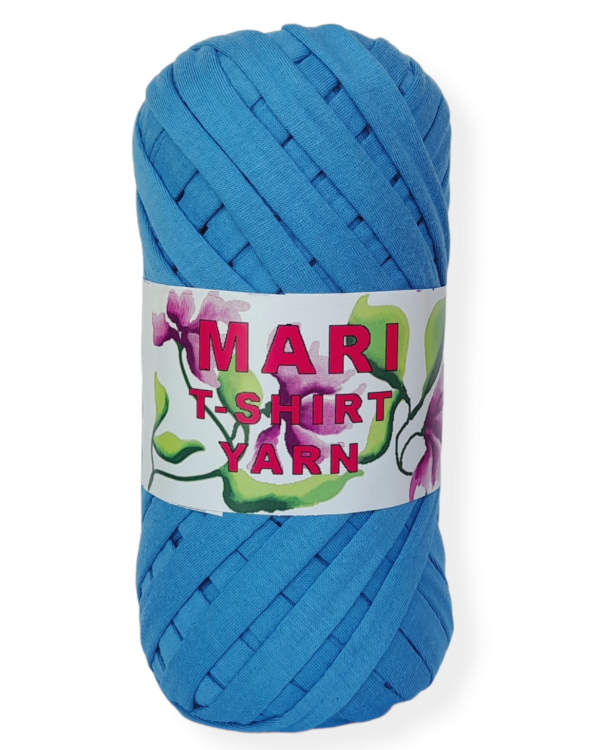 MARI - 100% Cotton Tshirt yarn - Mid blue - 275 Grams