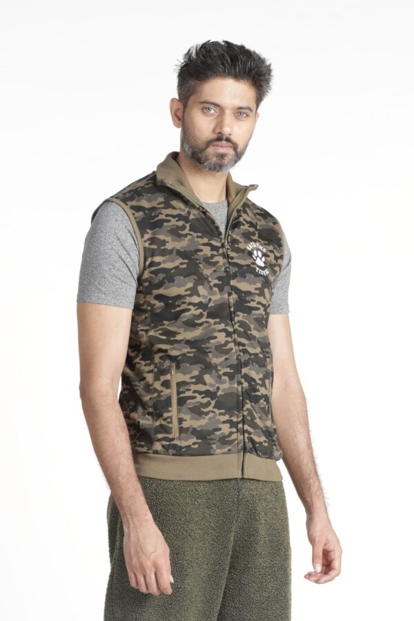 Camouflage Cotton Fleece Sleeveless jacket - Adults (Unisex)