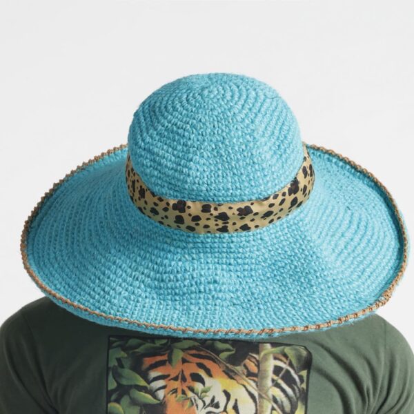 Multicoloured Jute yarn, cotton yarn (Crochet) Sun hat