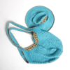Cotton & T-shirt yarn (Crochet) Shopping bag - Blue - Image 3
