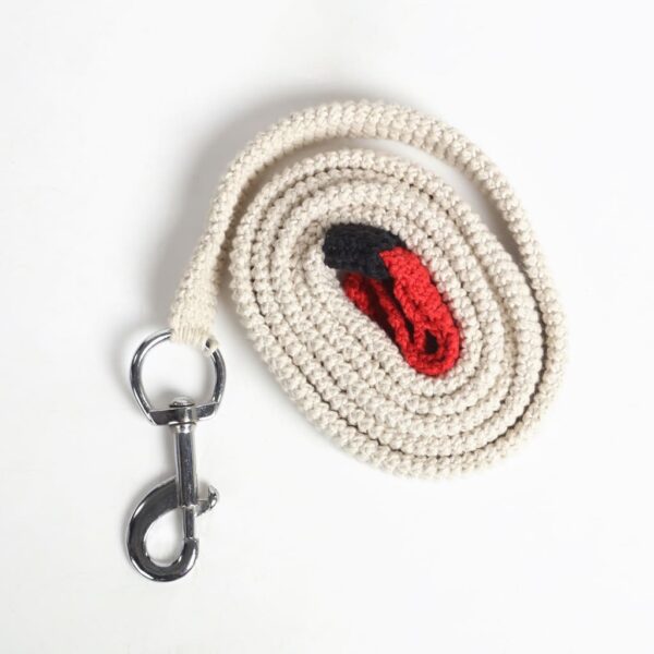 Cream Cotton yarn (Crochet) Dog leashes