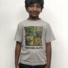 Grey Melange - Four Animal printed cotton T-Shirt (Kids - Unisex) - Image 4