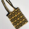 Jute hand crocheted bag with a mosaic design Cotton recycled yarn - Image 2