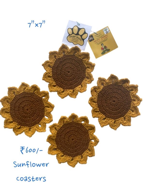 Crochet Sunflower coaster